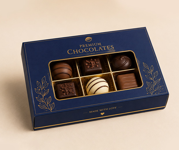 Premium chocolate box packaging by Pratham Packaging